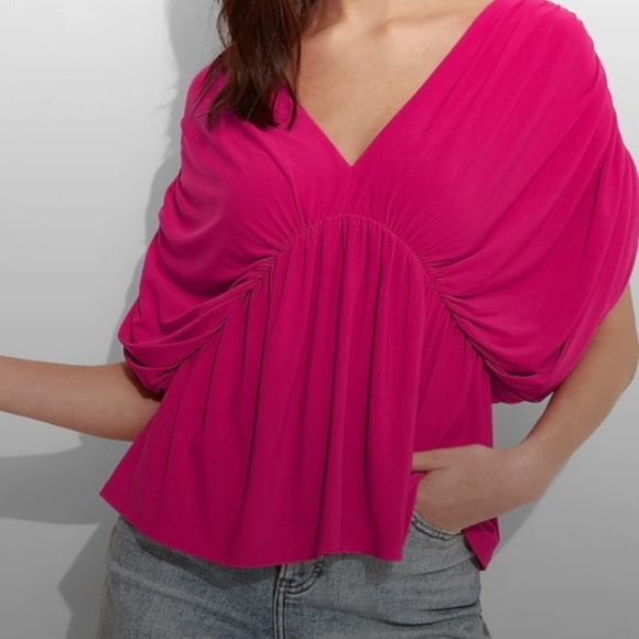 Barbiecore Express Peplum Kimono Top - Picture 3 of 4